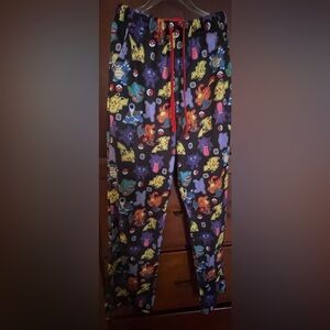 Kids Black Pokemon Pajama Pants with Colorful Character Print